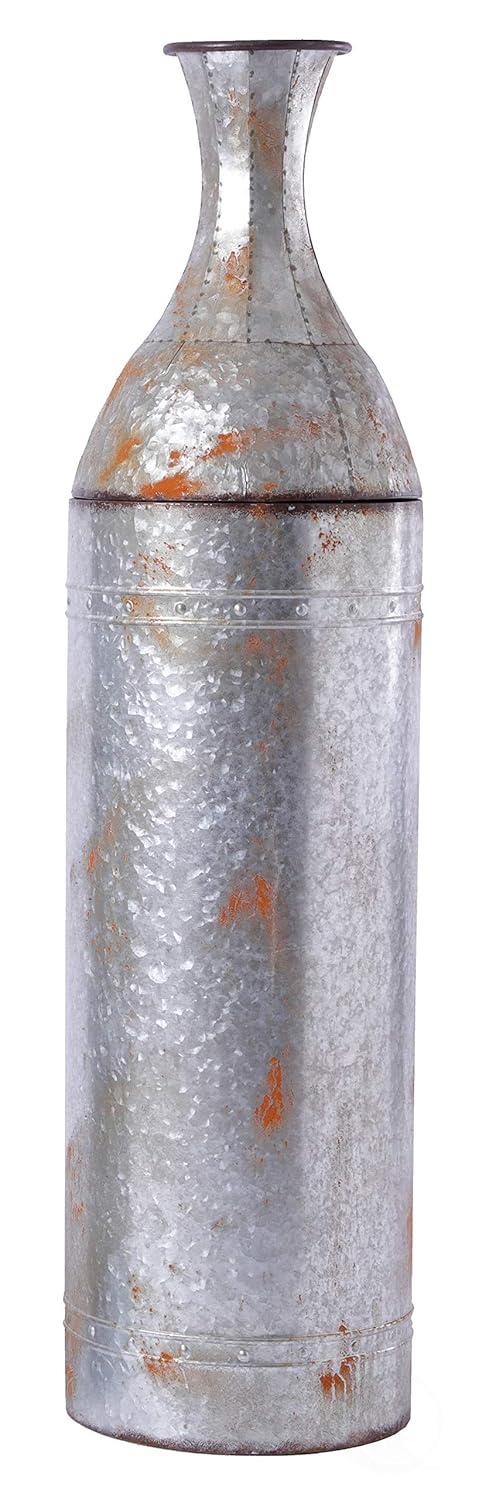 Vintiquewise 43" Rustic Farmhouse Style Galvanized Metal Floor Vase Decoration, Large
