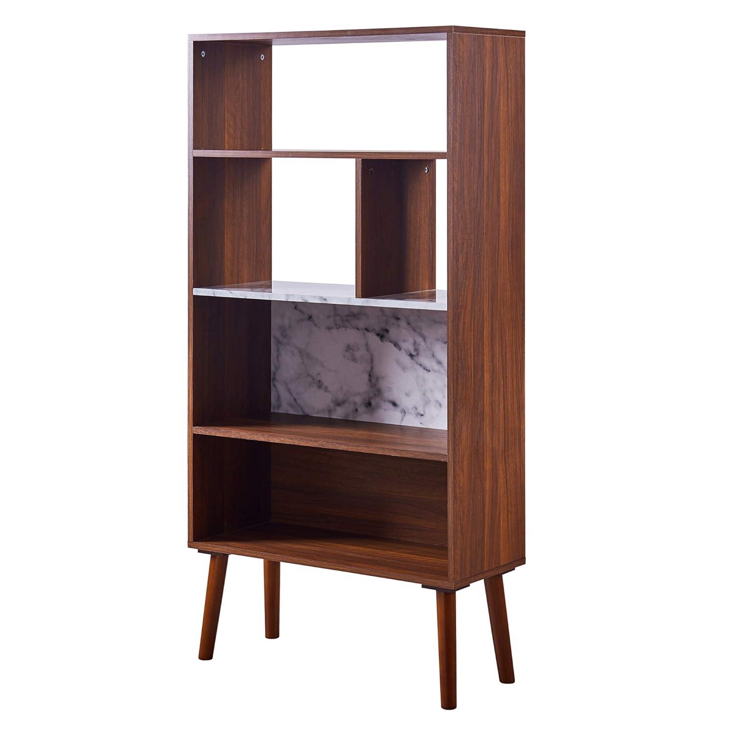 Mercer41 Carbone Marble-Look 5-Tier Display Bookcase Shelf