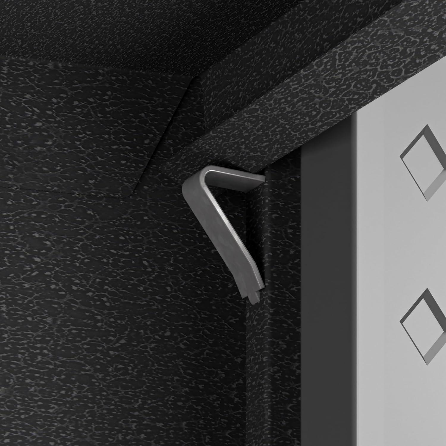 Manhattan Comfort Fortress Floating Garage Storage Cabinet, Black/Grey