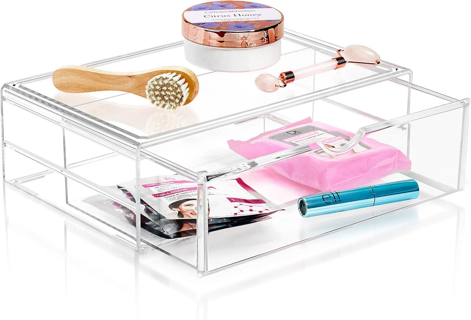 Sorbus Sorbus Single Cosmetic Acrylic Drawers for Organizing, Stackable, Large in Clear