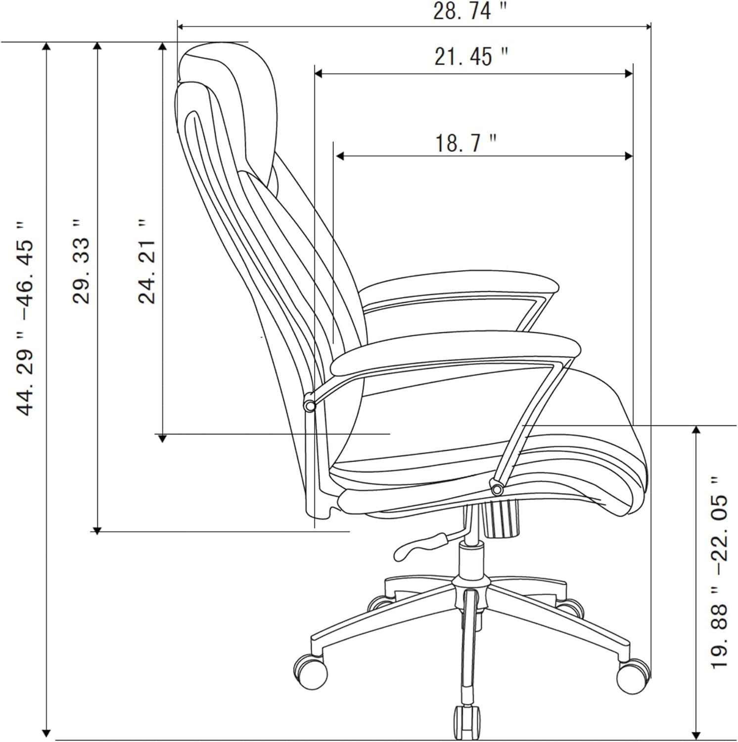 ® JOMA Comfort Verismo Bonded Leather High-Back Executive Chair  Black/Chrome  BIFMA Compliant