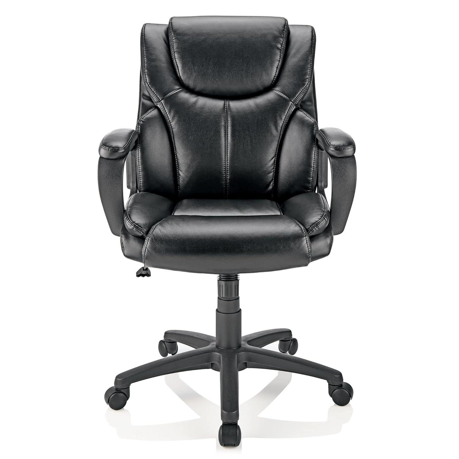 ® Mayhart Vinyl Mid-Back Chair, Black