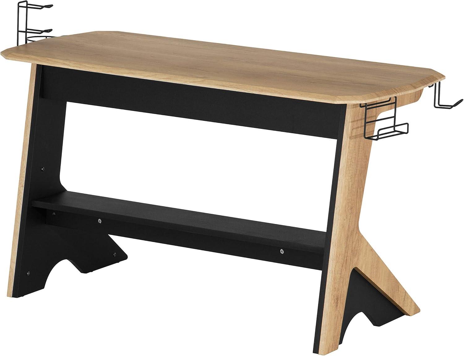 HBBOOMLIFE Home Office Computer Writing Desk Workstation with Two Cupholders and Headphone Hook-Pine 50" W x 22.5" D x 29.5" H