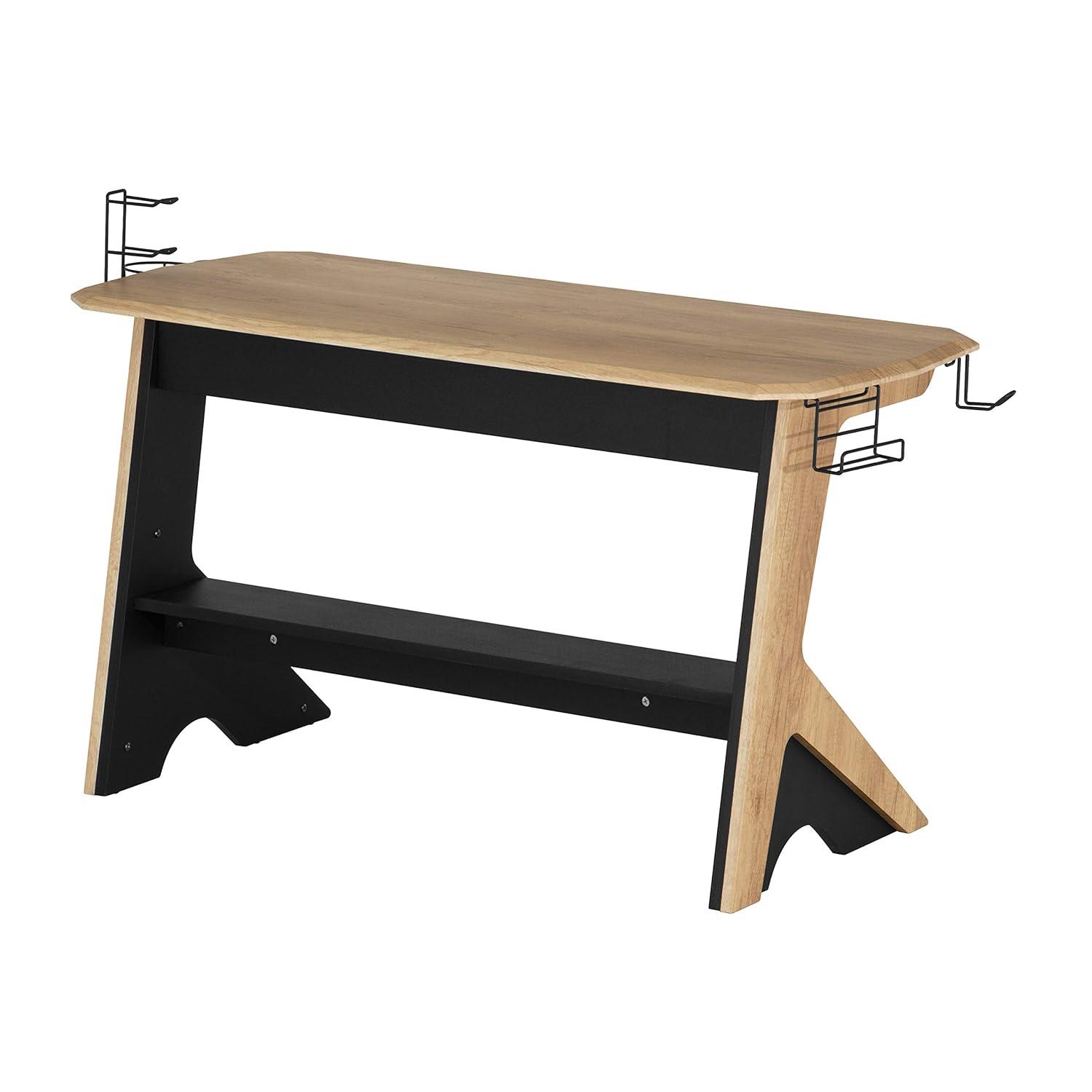 HBBOOMLIFE Home Office Computer Writing Desk Workstation with Two Cupholders and Headphone Hook-Pine 50" W x 22.5" D x 29.5" H