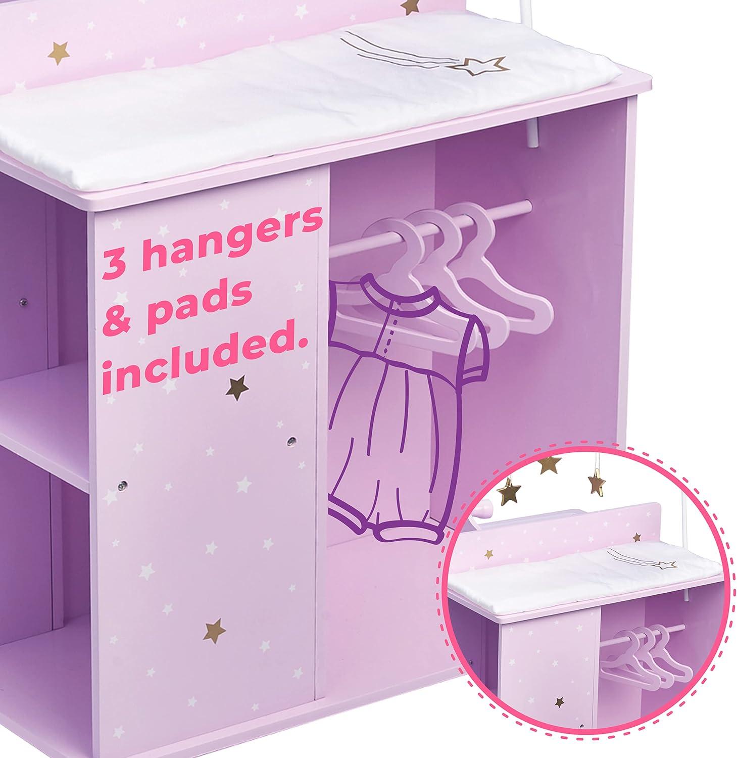 Teamson Kids Olivia's Little World Wooden Doll Changing Station