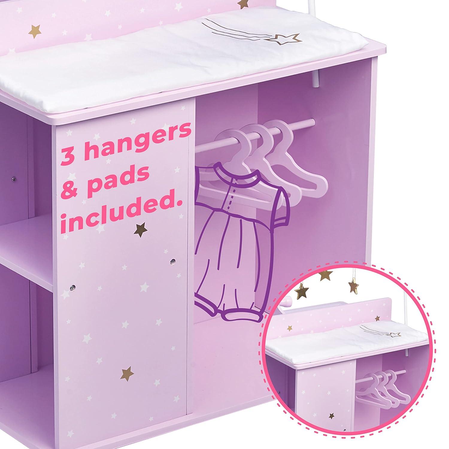Teamson Kids Olivia's Little World Wooden Doll Changing Station