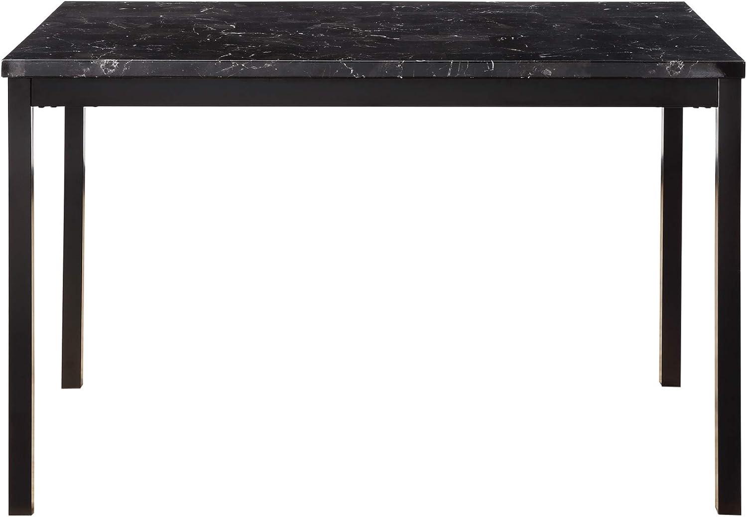 Tempe Transitional 48" Black and Brown Faux Marble Dining Table