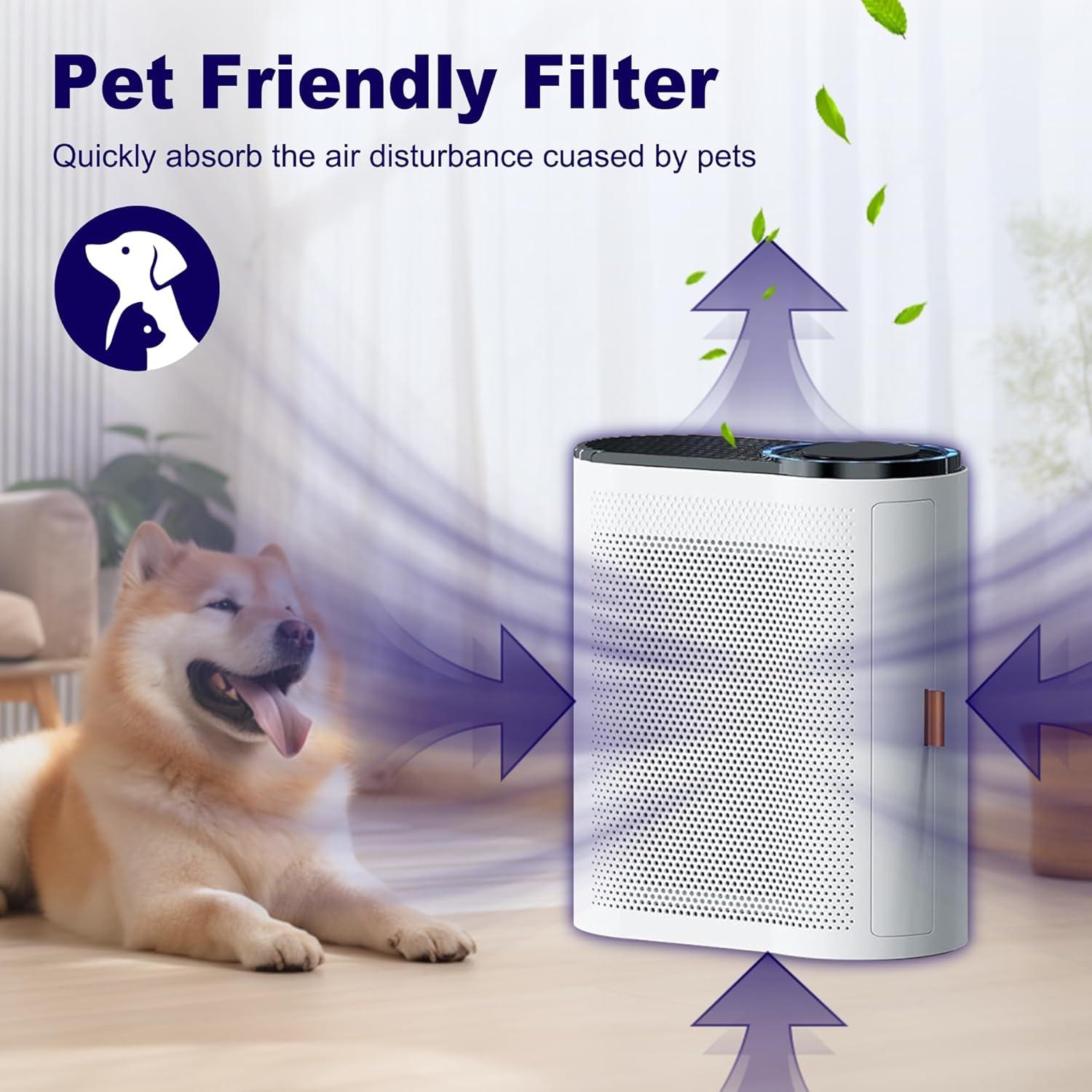 MK04 Replacement Filter, 2 Pack Compatible with MK04 MG04JH Air Purifier, Air Filter H13 True HEPA Filter for Dust, Pet Dander, Smoke for Bedroom, Home, Office (Green)