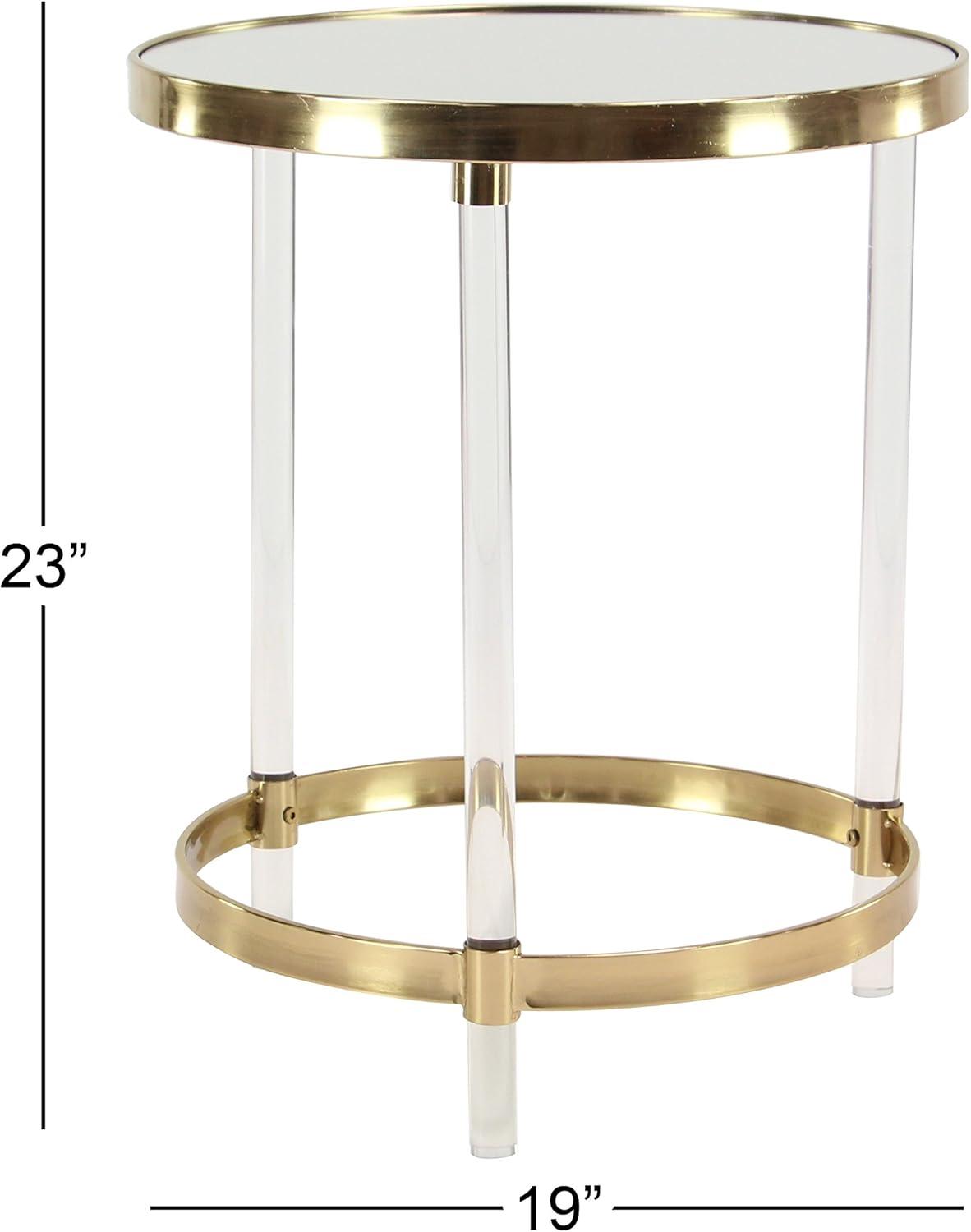 Contemporary Acrylic Accent Table Gold - Olivia & May