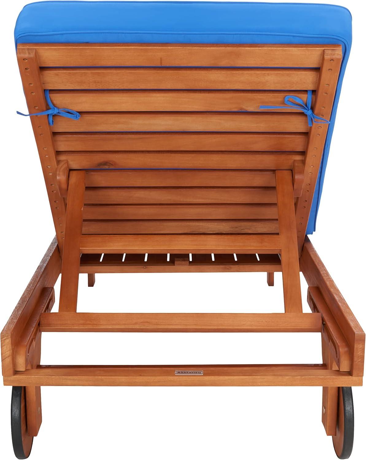 Newport Lounge Chair - Outdoor - PAT7022 - Natural/Blue -Safavieh