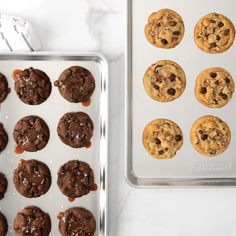 (2 pack) Nordic Ware Naturals 18" x 13" Aluminum Half Sheet, Rectangular Cookie & Baking Sheet Pan