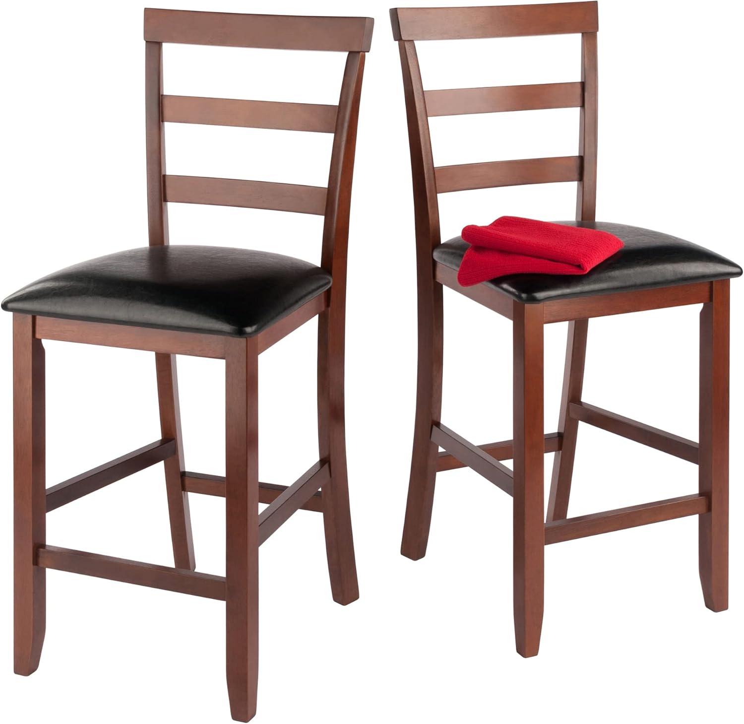 2pc Simone Counter Height Barstool Set Black/Walnut - Winsome