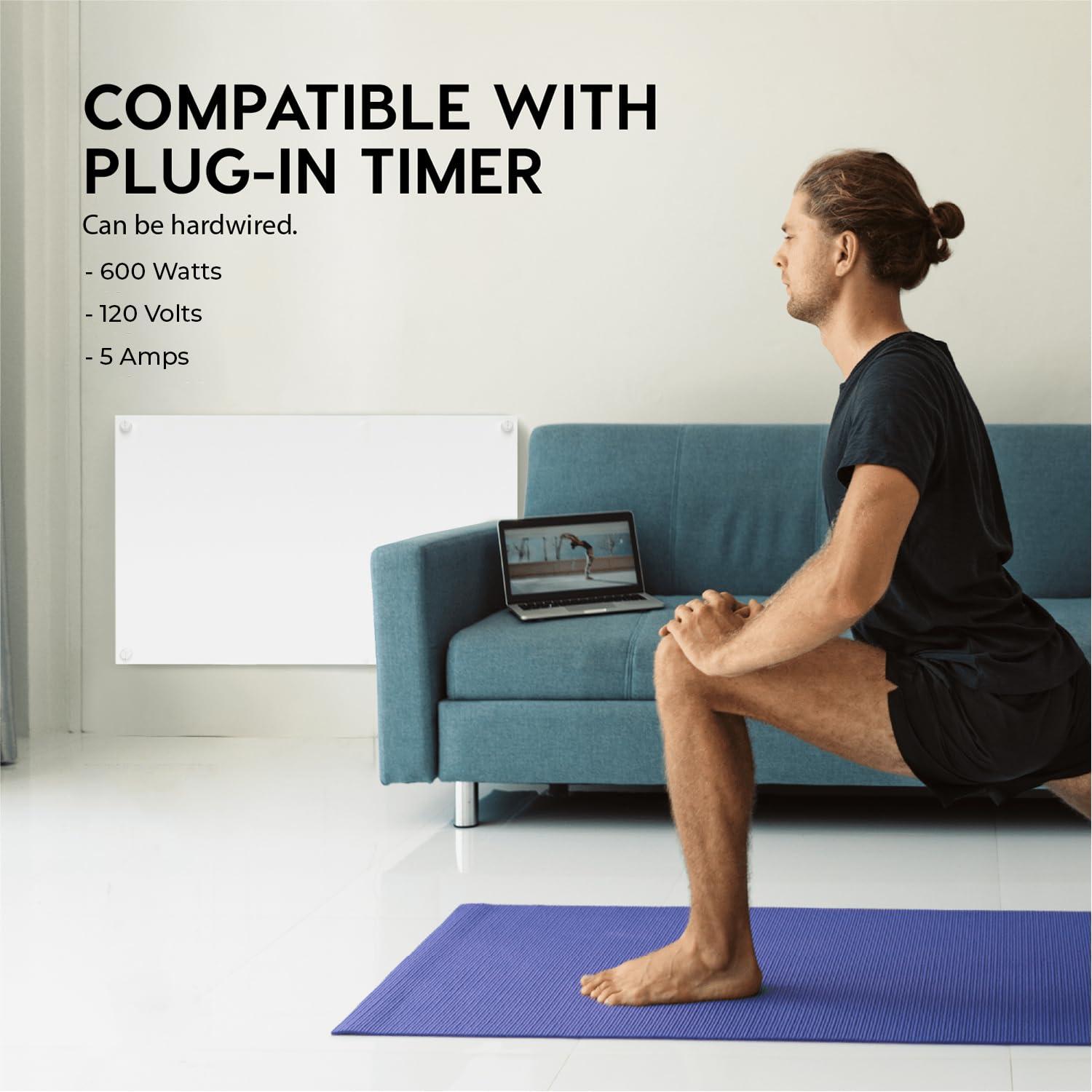 White Electric Wall Heater with Thermostat and Convection