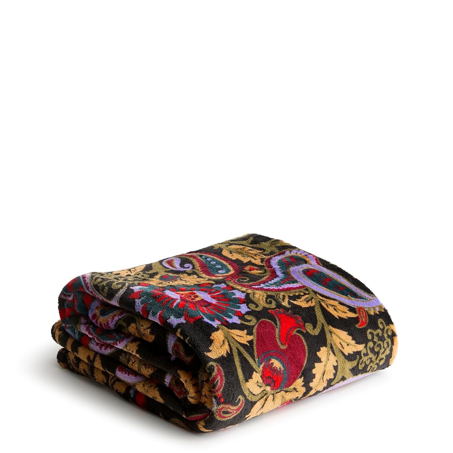 Midnight Garden Paisley Fleece Plush Throw Blanket