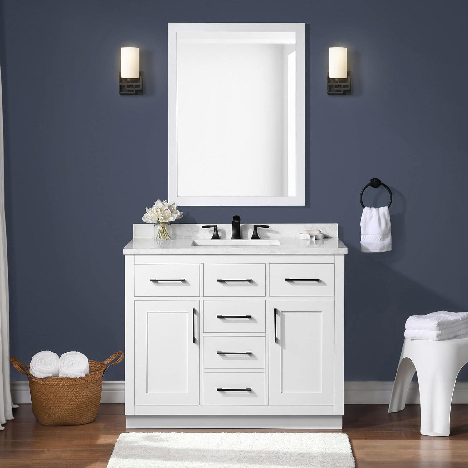 OVE Decors Athea 42 in. W Bath Vanity with Premium Countertop and Power Bar