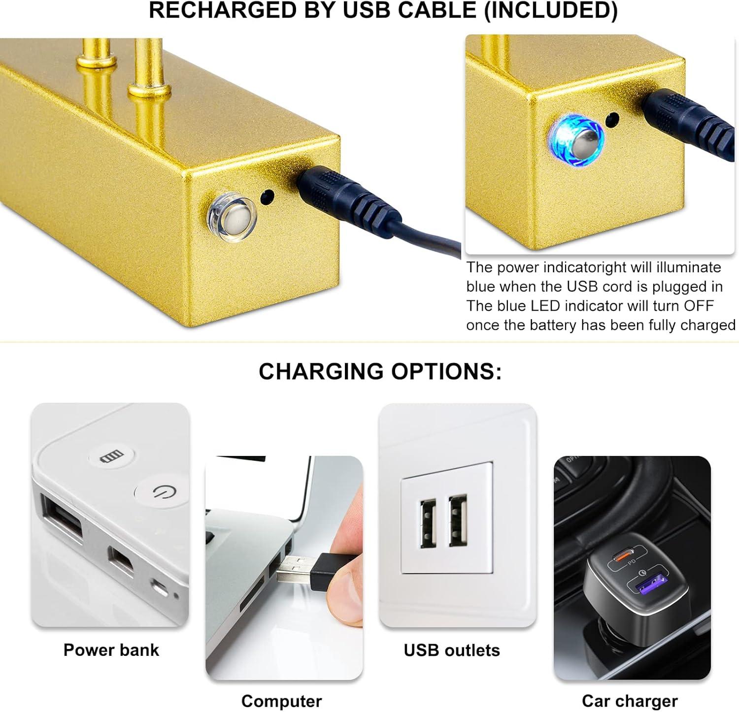 Picture Light,  Battery Operated Picture Lights For Paintings,Metal Remote Control Display Art Light With Timer And Dimmable For Wall Painting,Frame, Portrait, Dartboard-Brass