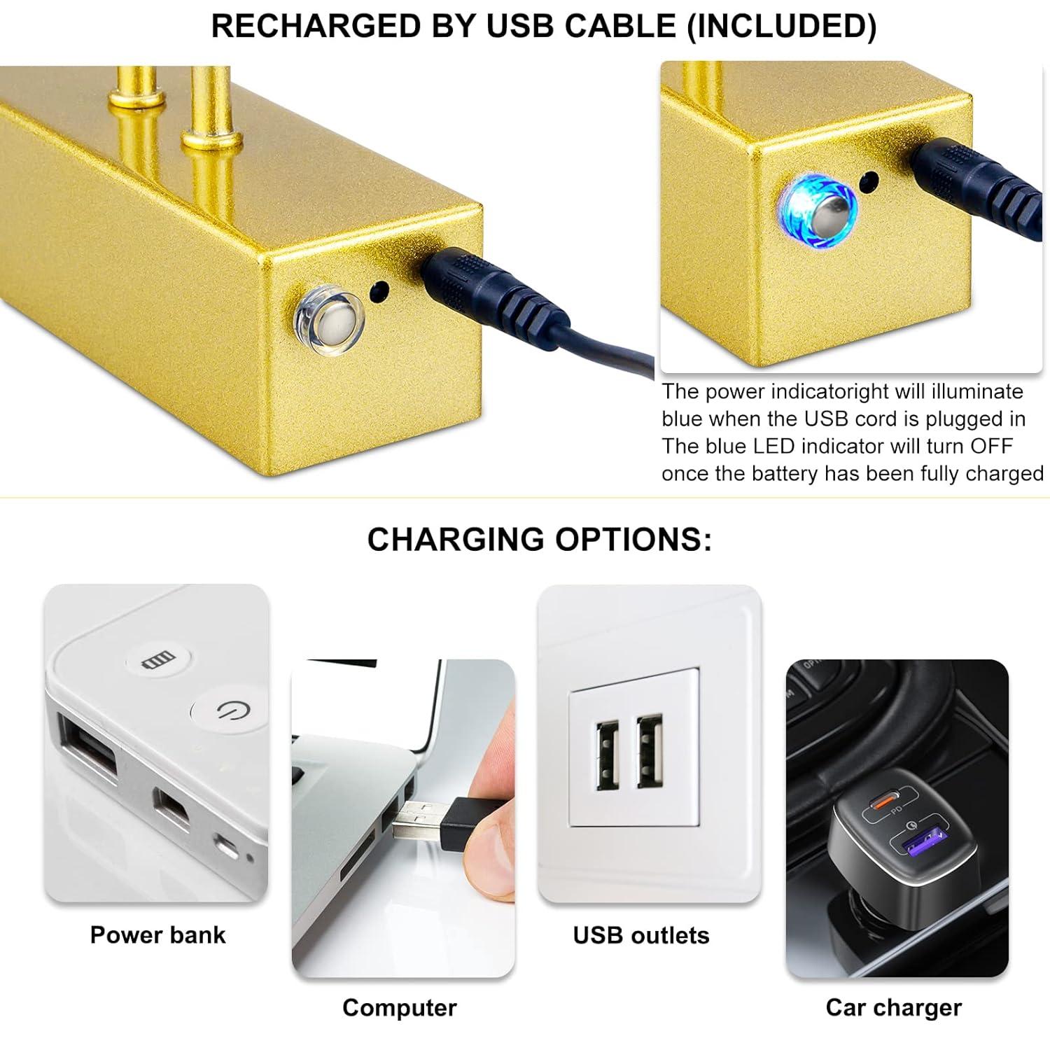 Picture Light,  Battery Operated Picture Lights For Paintings,Metal Remote Control Display Art Light With Timer And Dimmable For Wall Painting,Frame, Portrait, Dartboard-Brass