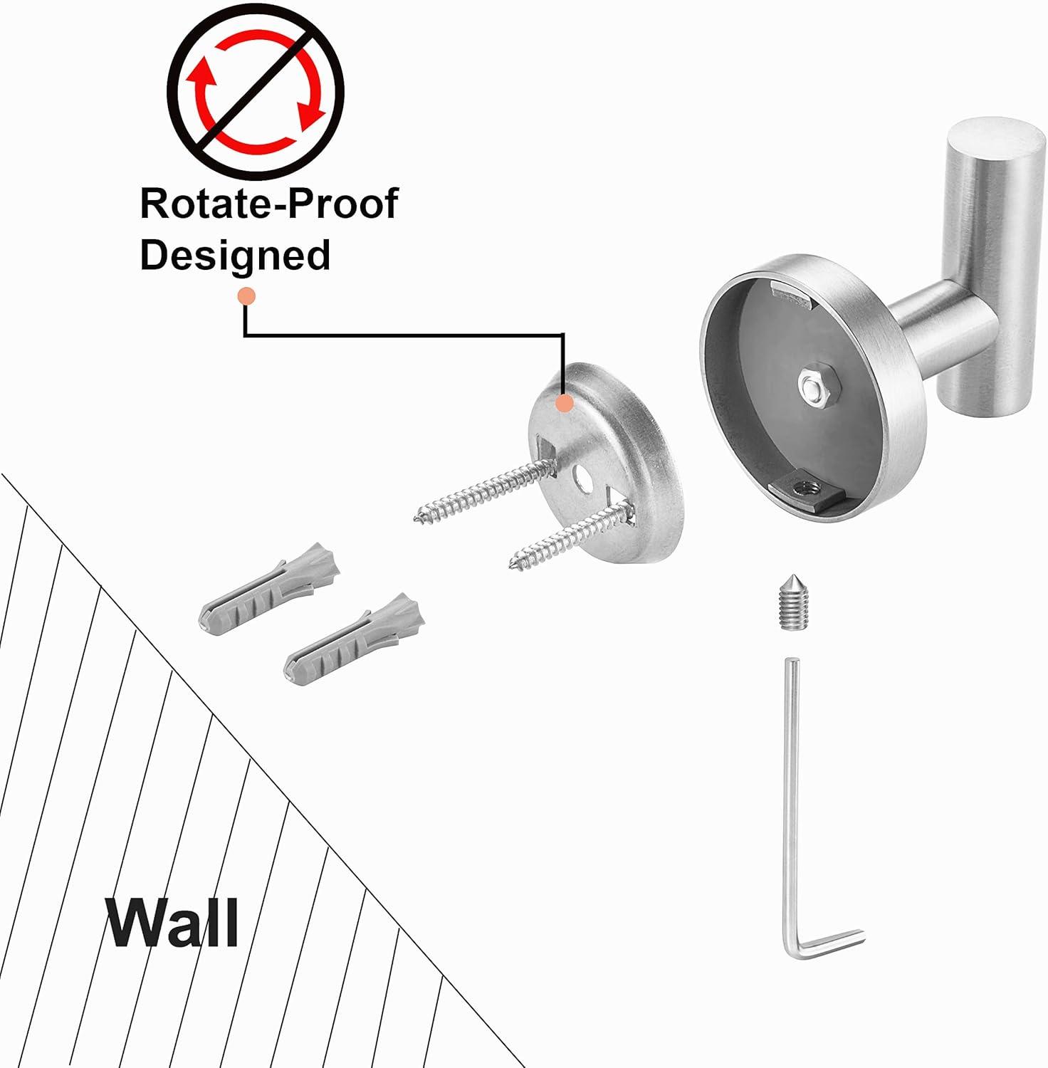 Nolimas Bathroom Towel Hooks SUS 304 Stainless Steel Coat Hook Round Clothes Towel Coat Robe Hook Cabinet Closet Door Sponges Holder for Bath Kitchen Garage Hotel,Wall Mounted, Brushed Nickel, 2Pack