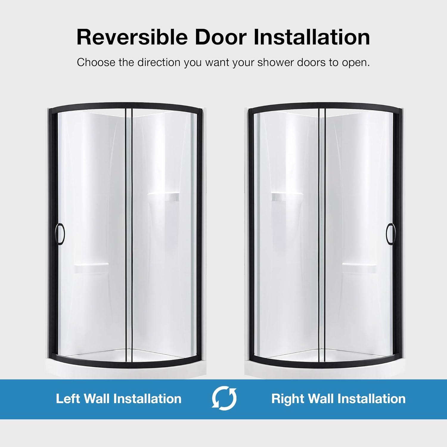 OVE Decors Breeze 33 in. Round Shower Kit w/ Clear, Base, Wall