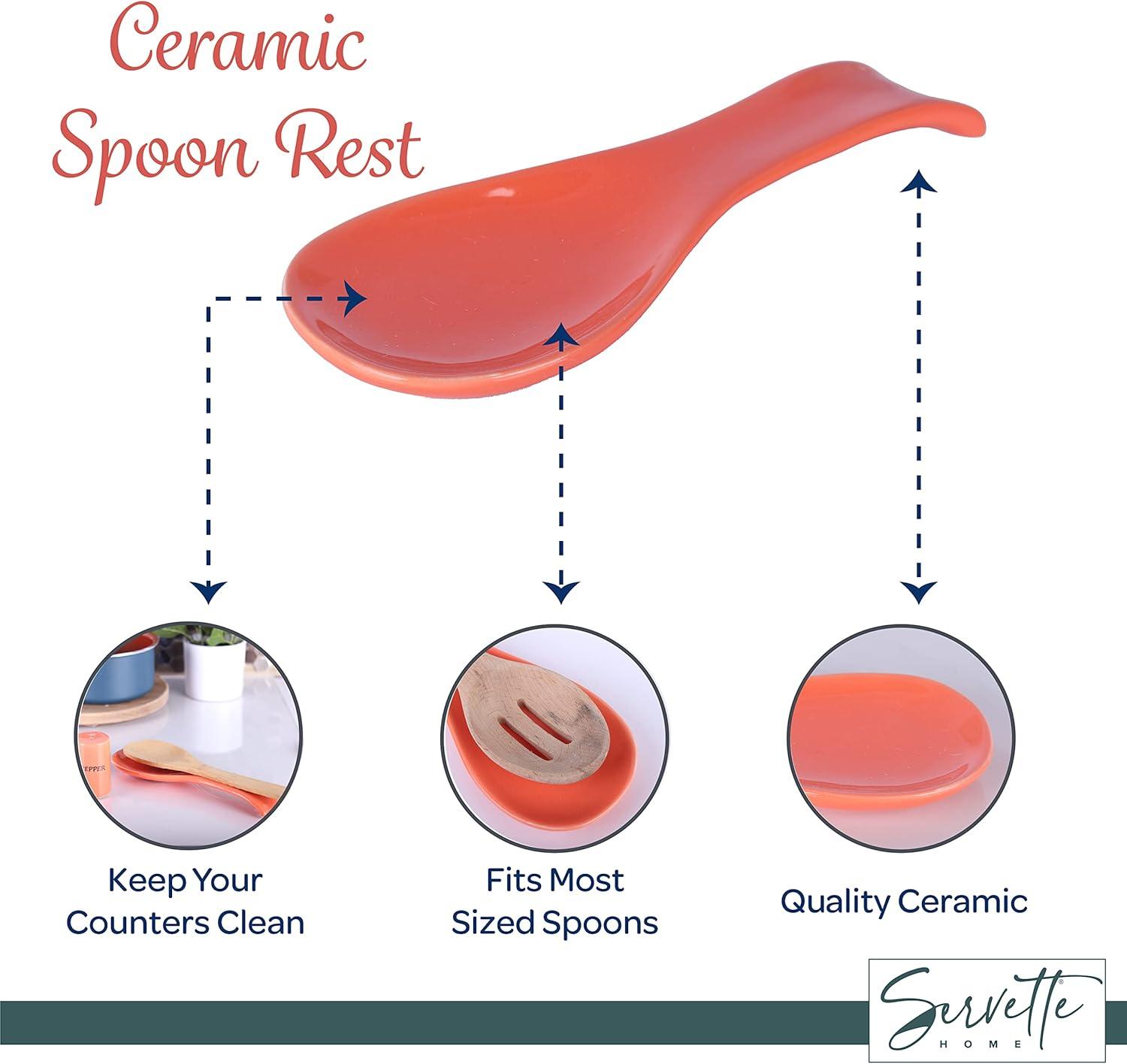 Servette Home Orange New Ceramic Spoon Rests