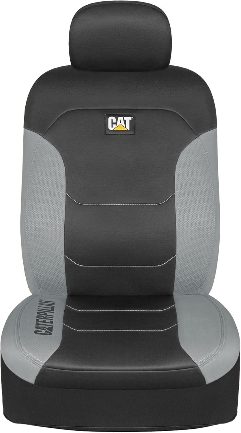 Universal Fit Black and Gray Poly-Cotton Automotive Seat Covers