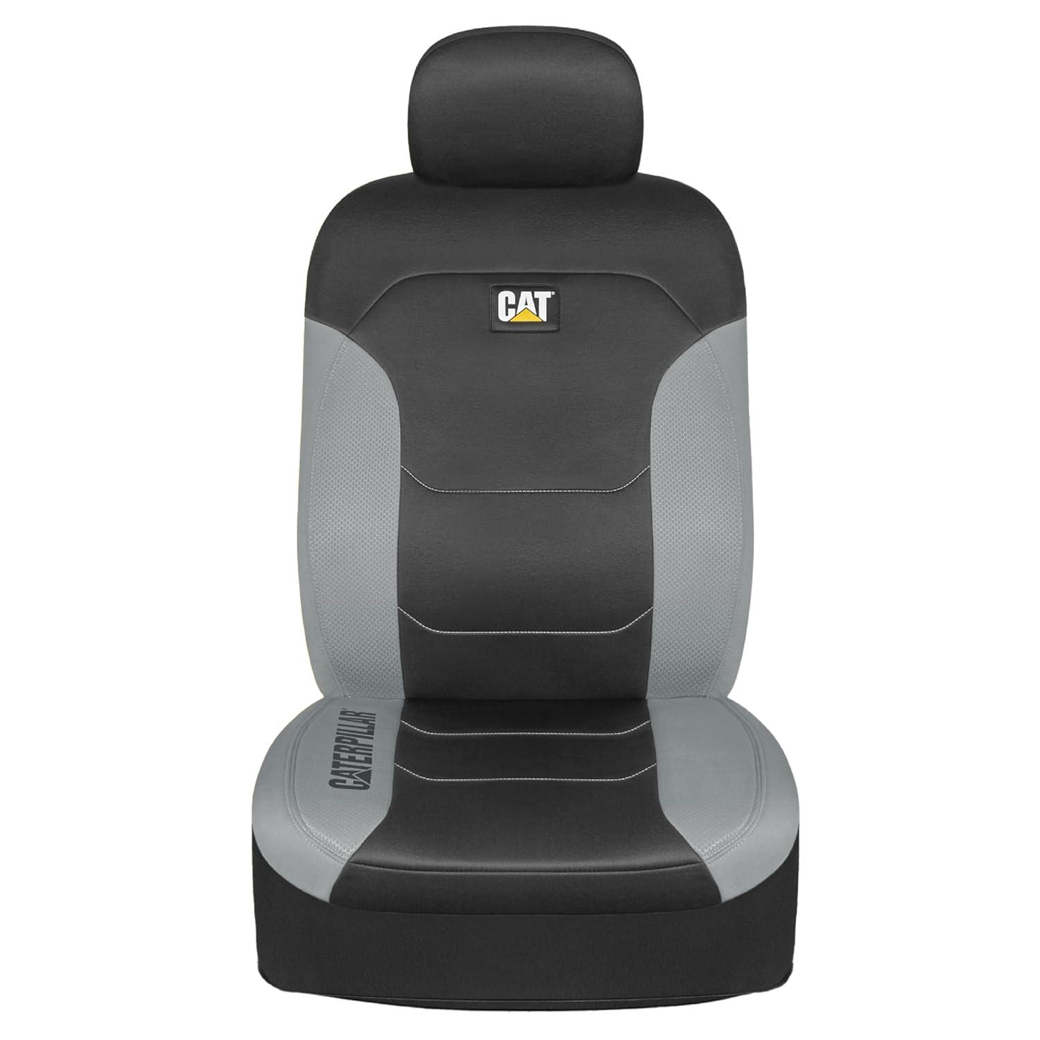 Universal Fit Black and Gray Poly-Cotton Automotive Seat Covers
