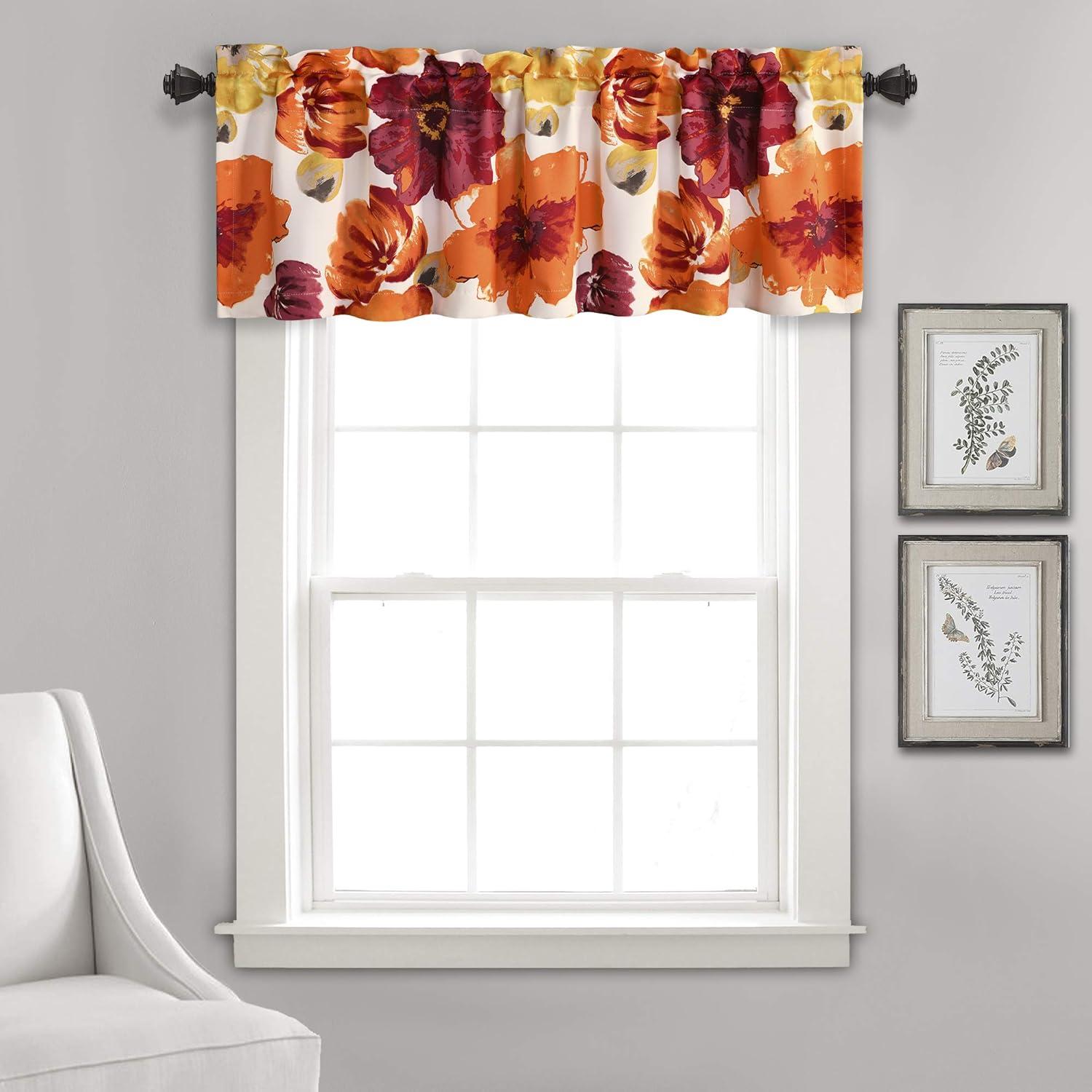 Lush Decor Leah Floral Tailored 52'' W Window Valance