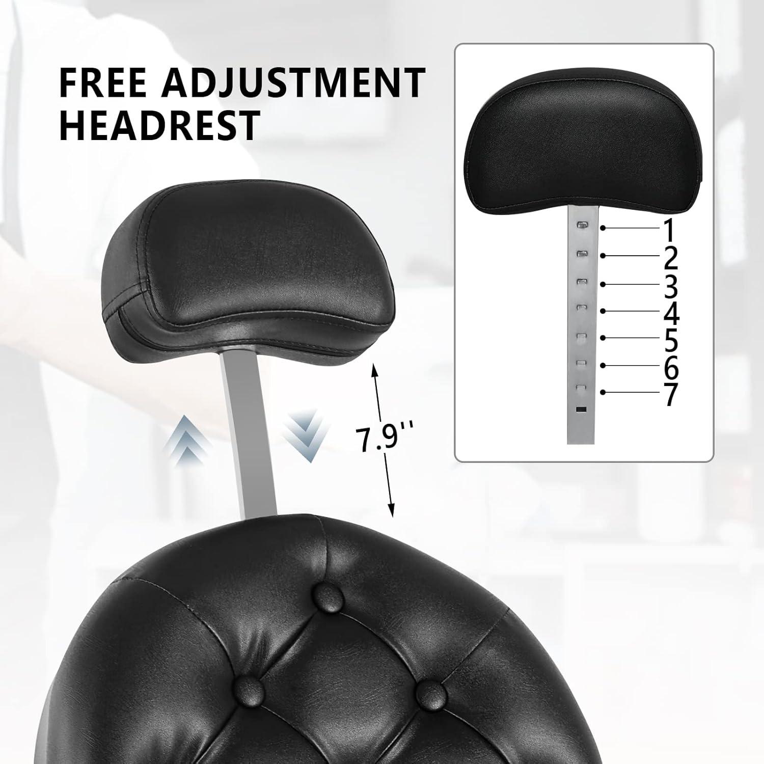 OmySalon Vintage Barber Chair All Purpose Heavy Duty, Hydraulic Recline Salon Beauty Styling Chair Retro, 360 Degree Swivel for Hair Stylist Tattoo