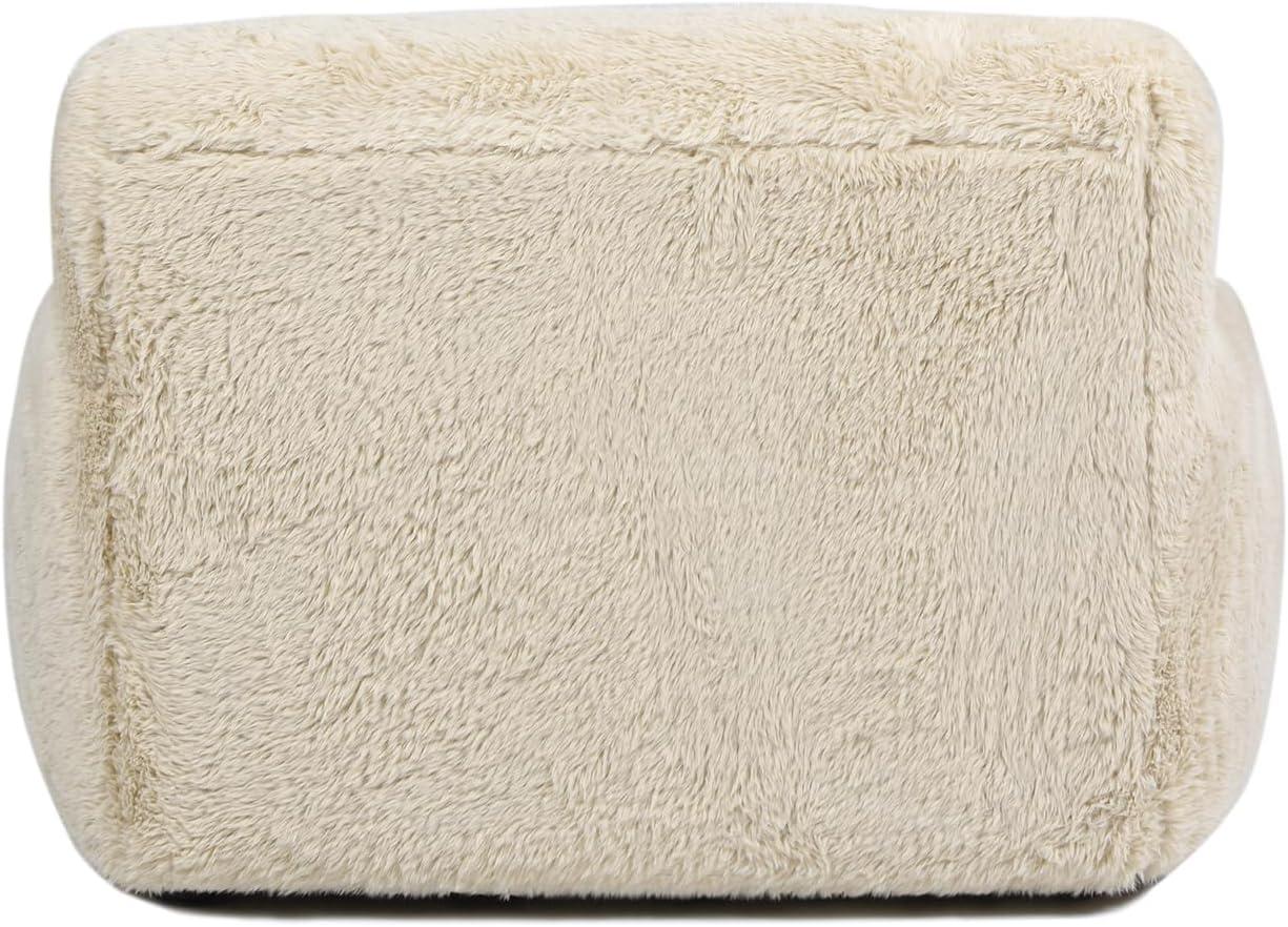 Summit 49" Faux Sheepskin Overstuffed Arm Chair Cream Beige