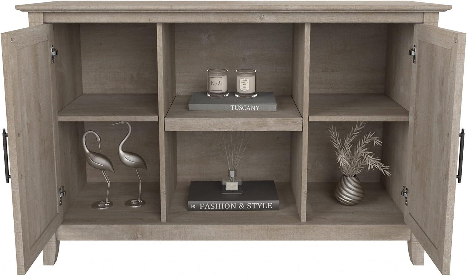 Key West Accent Cabinet with Doors in Washed Gray - Engineered Wood