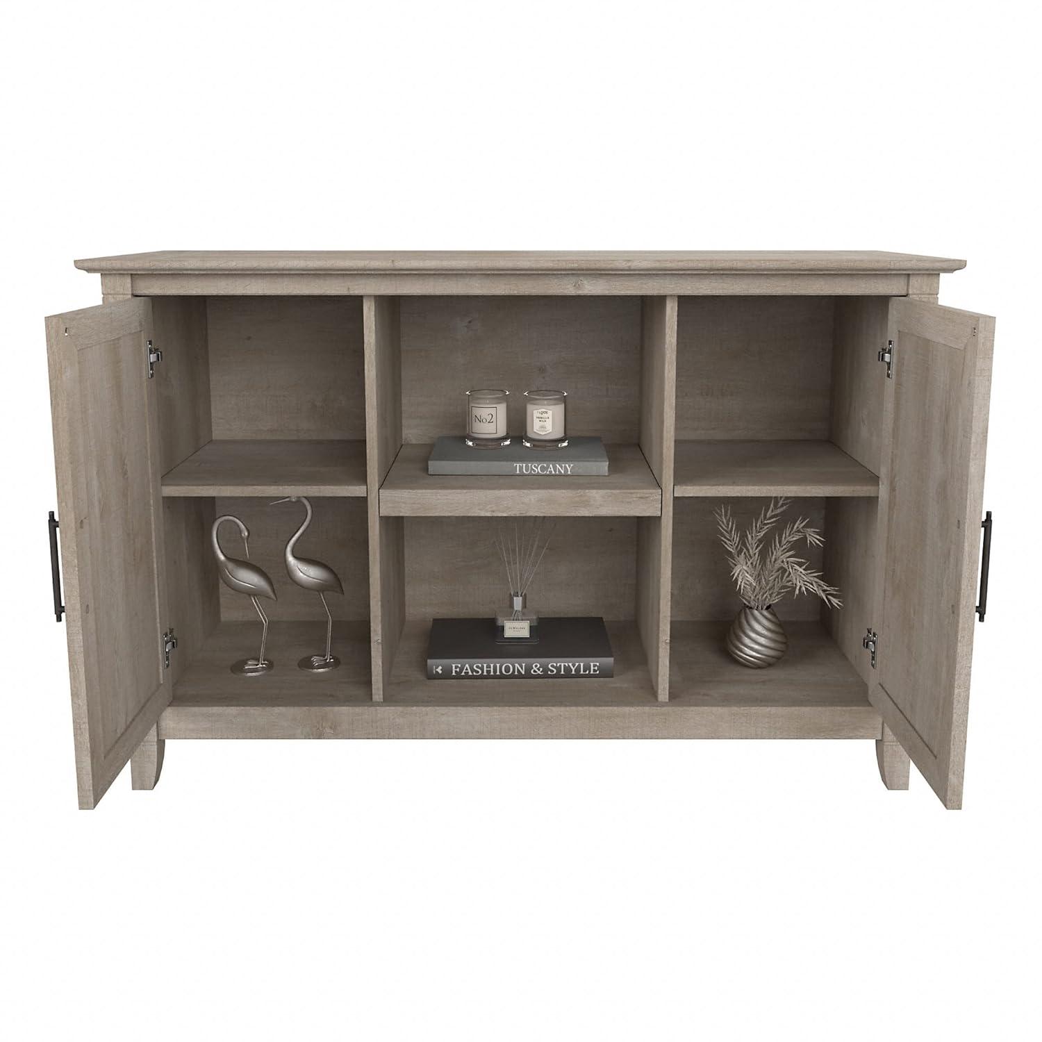 Key West Accent Cabinet with Doors in Washed Gray - Engineered Wood
