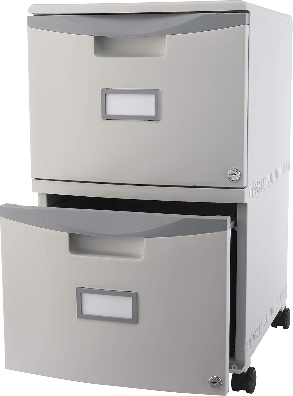 Two-Drawer Mobile Filing Cabinet 14.75w x 18.25d x 26h, Gray,Letter