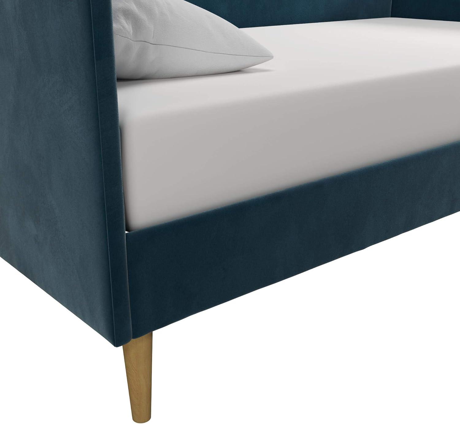 DHP Franklin Mid-Century Upholstered Daybed Frame, Blue Velvet, Twin