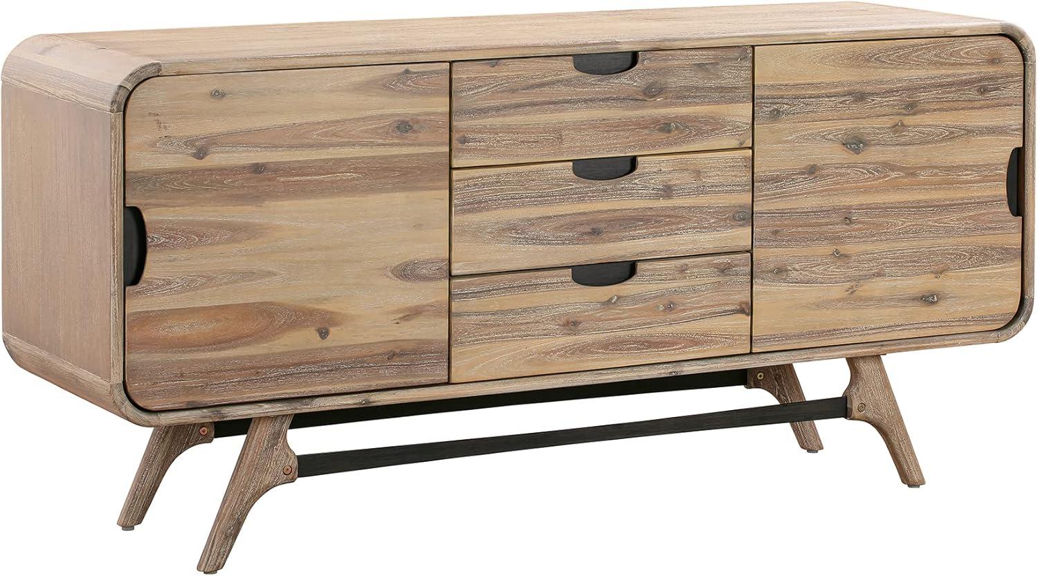 Kendra 3 Drawer Sideboard Buffet in Gray Acacia Wood