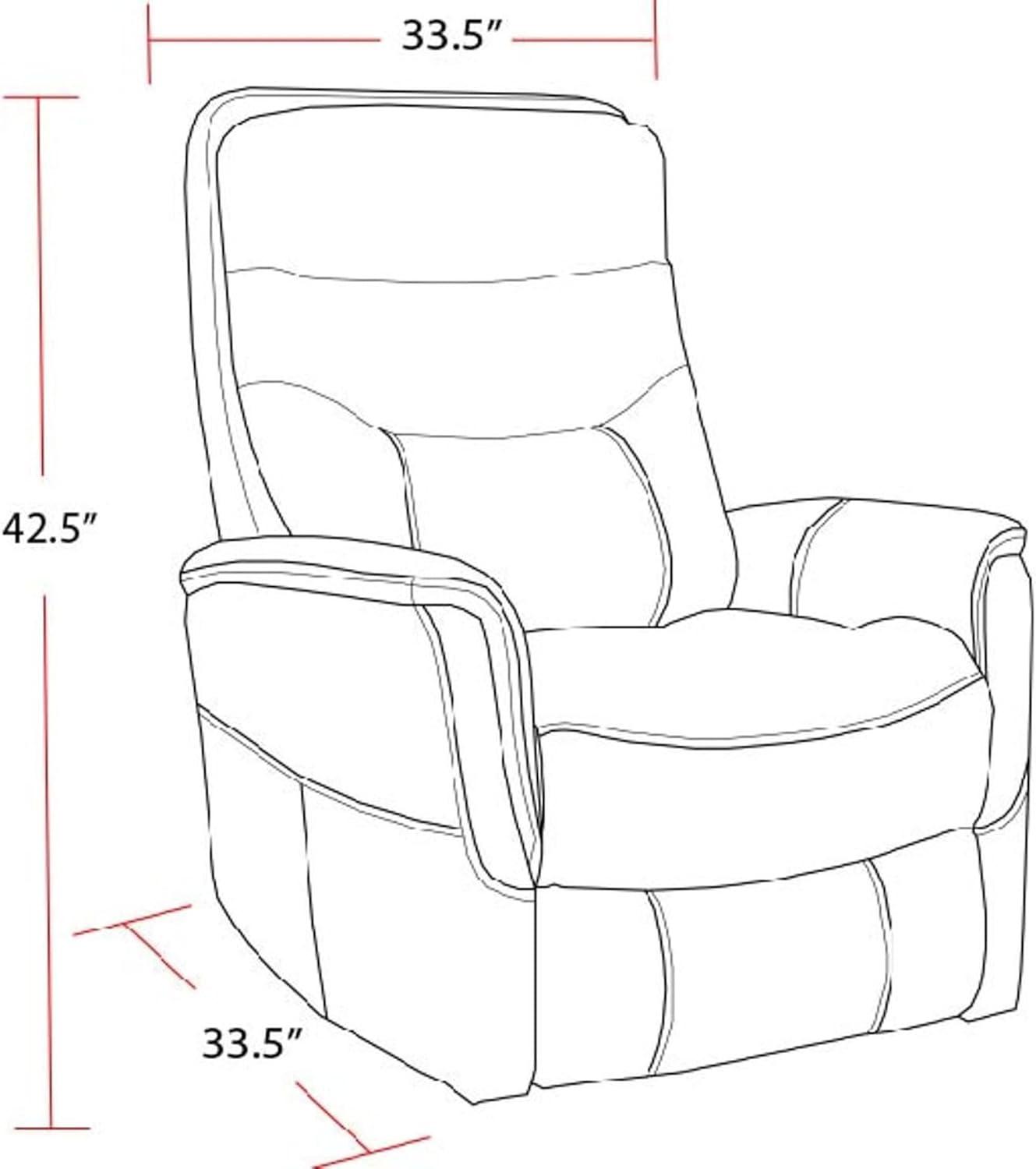 Traditional Flint Brown Leather Swivel Recliner with Wood Accents