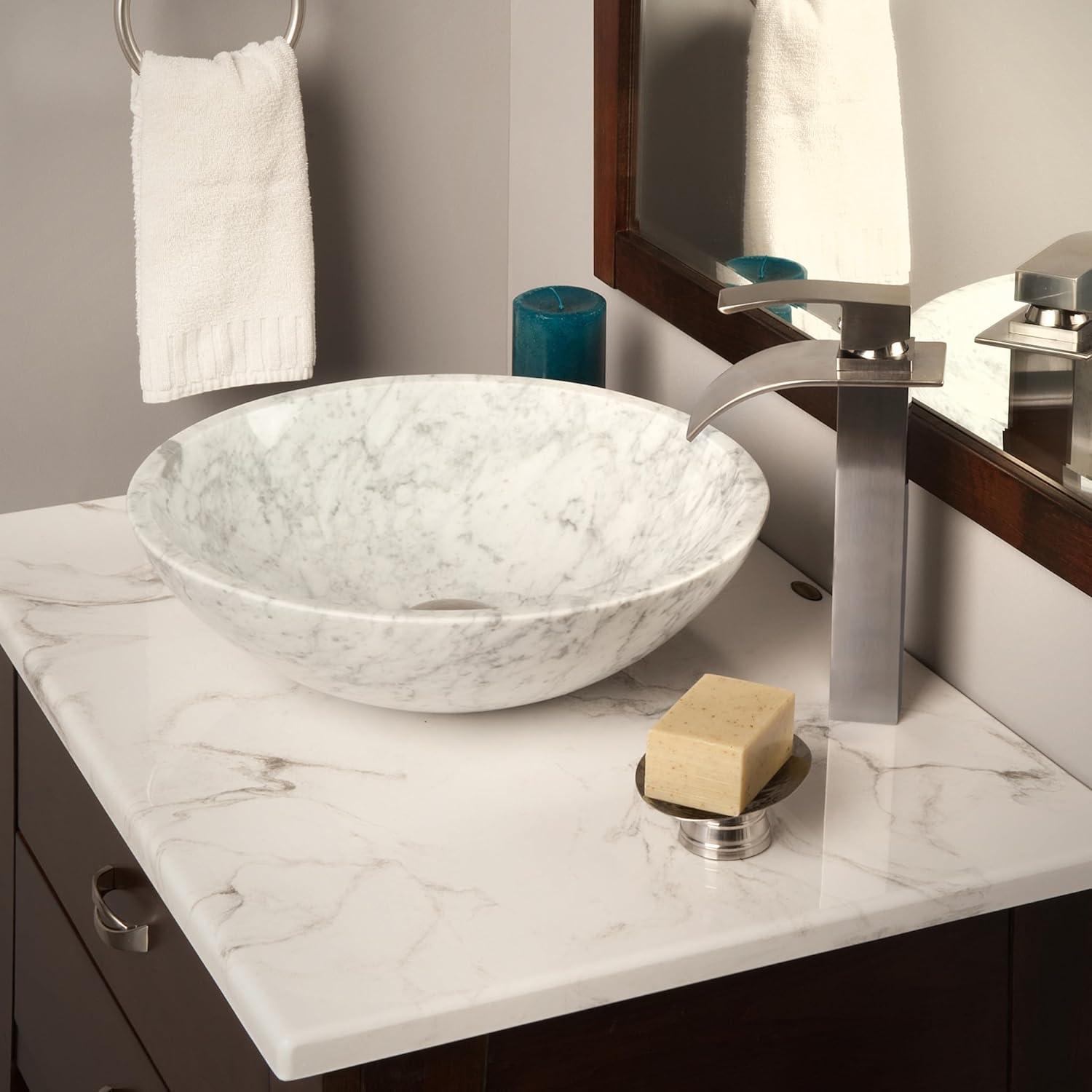 Novatto 17'' Stone Circular Bathroom Sink