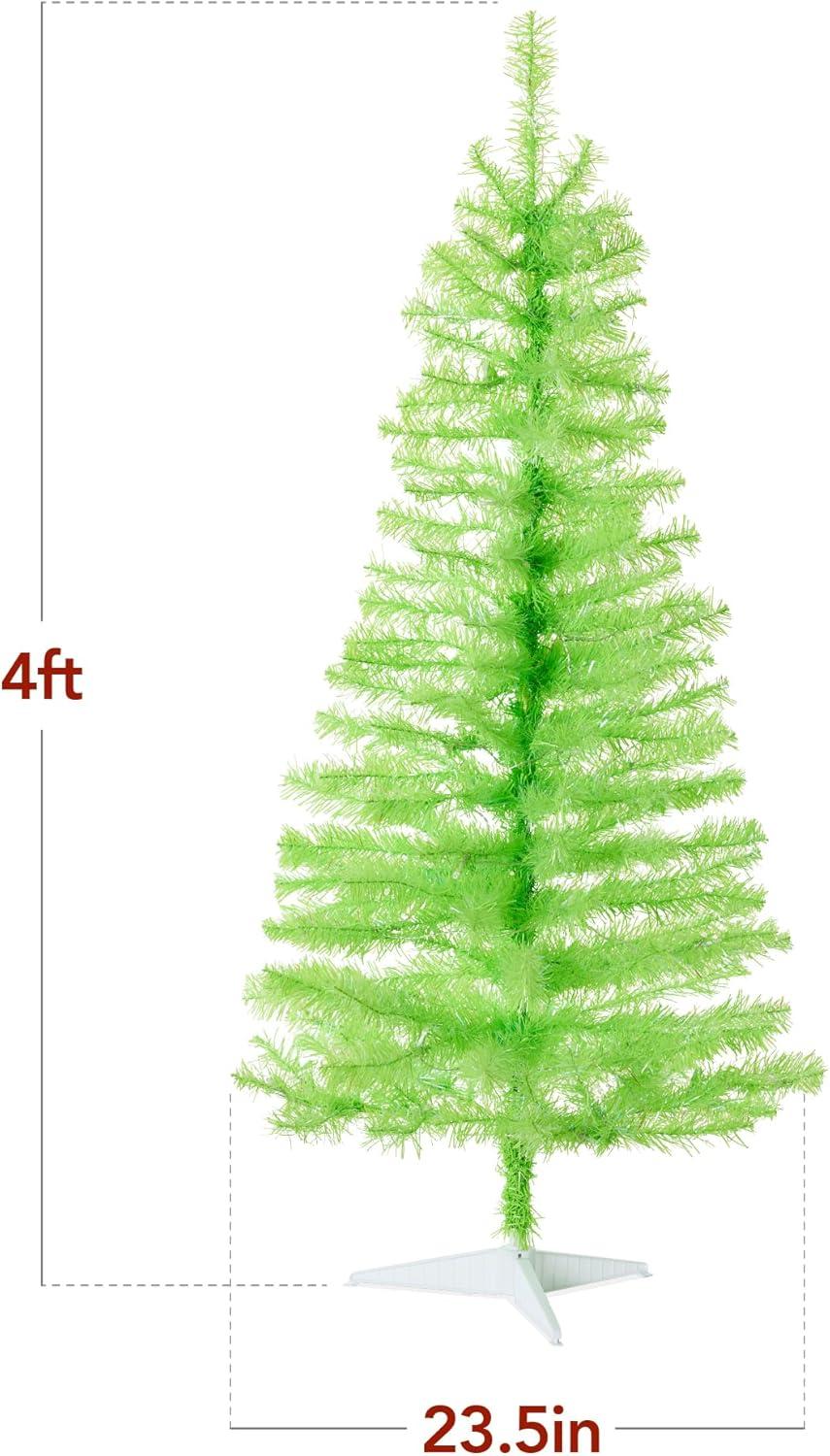 Best Choice Products 4ft Prelit Colored Christmas Tree, Artificial Tree Holiday Decor w/ LED Lights - Lime Green