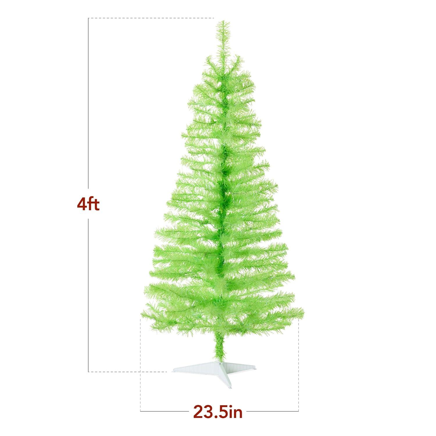 Best Choice Products 4ft Prelit Colored Christmas Tree, Artificial Tree Holiday Decor w/ LED Lights - Lime Green