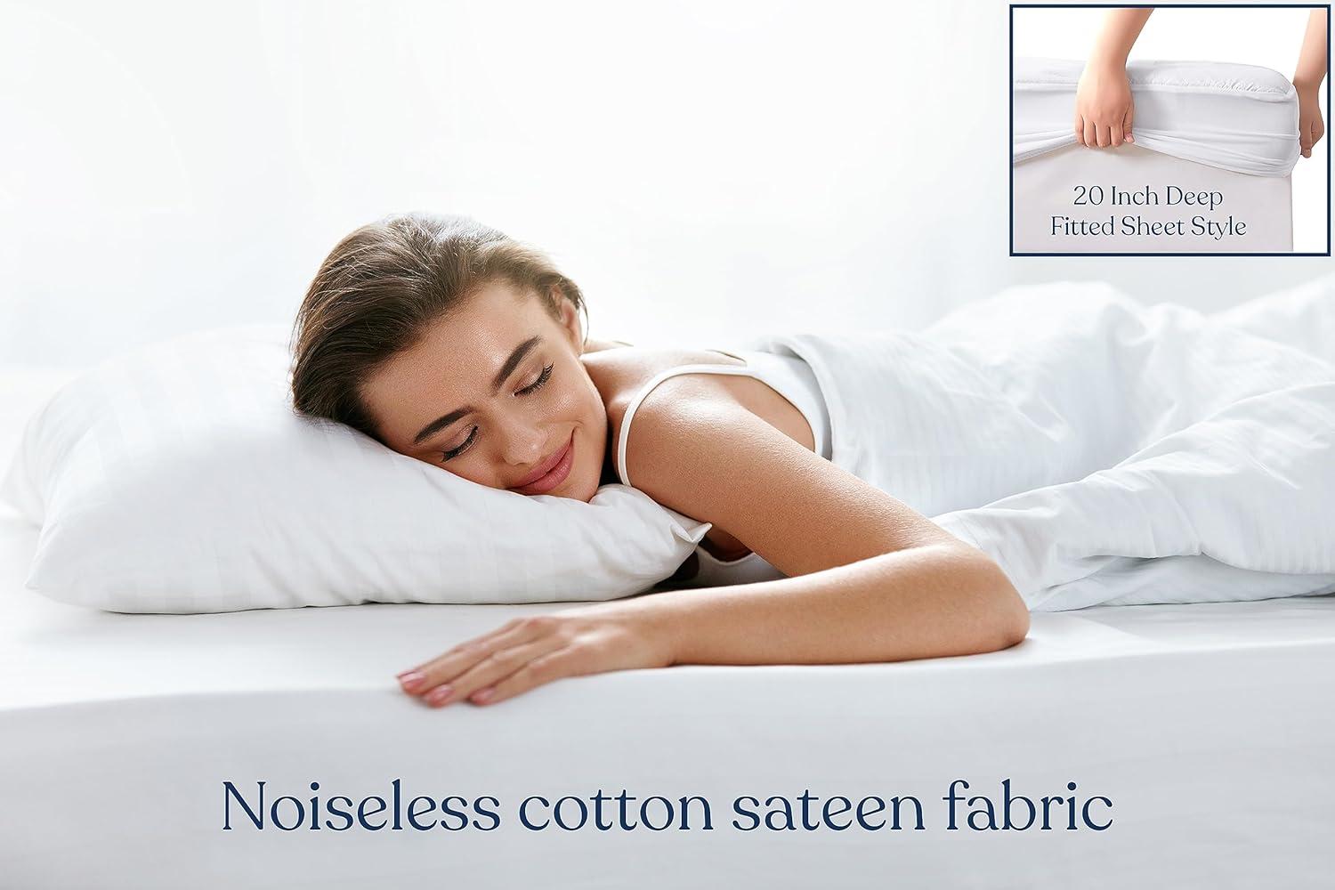 Delara Delara GOTS Certified 100% Organic Cotton Mattress Protector, 300TC Hypoallergenic Cover