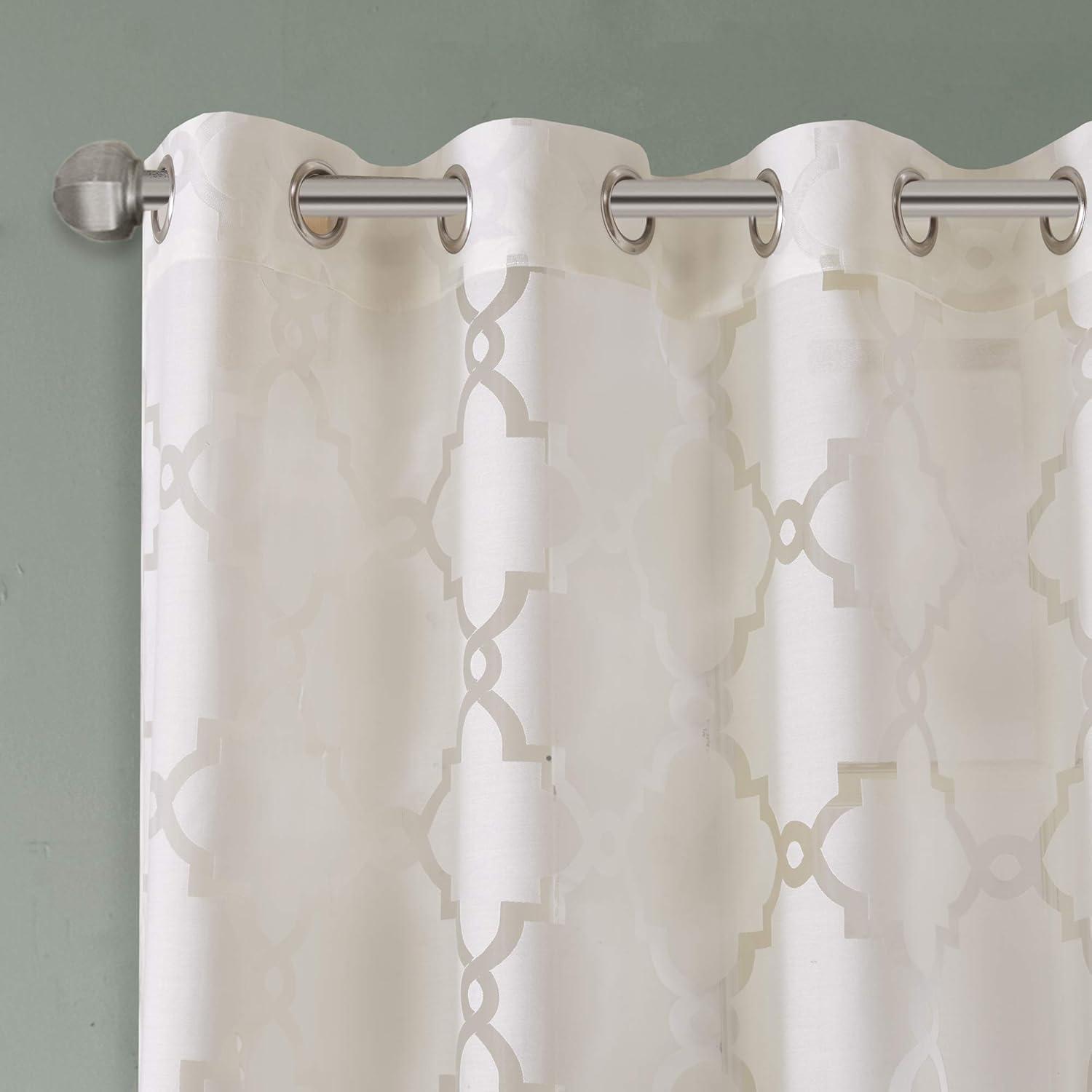 Eden Fretwork Burnout Sheer Curtain Panel