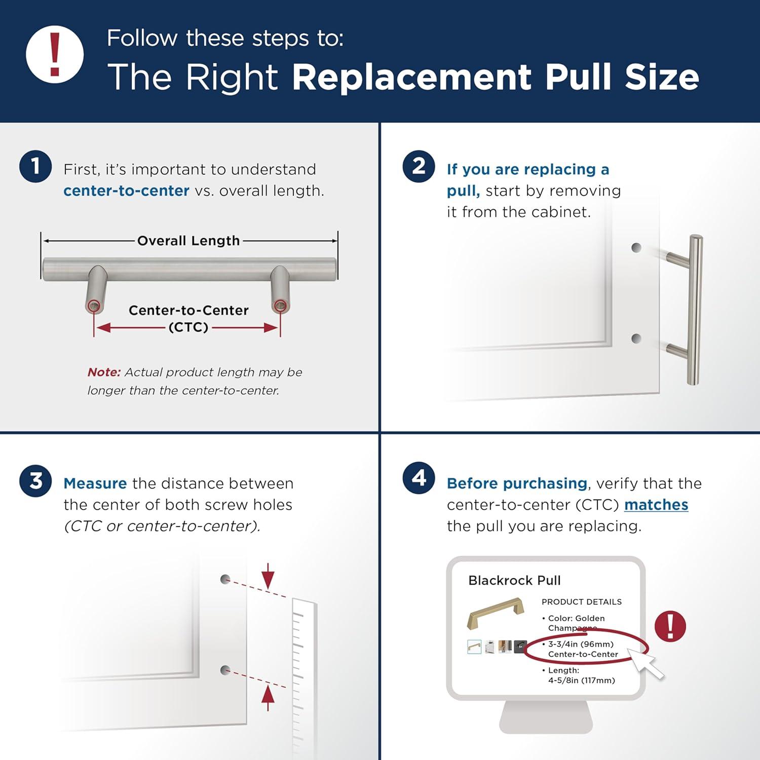 Brushed Chrome 3-3/4 Inch Cabinet Pull with Mounting Hardware
