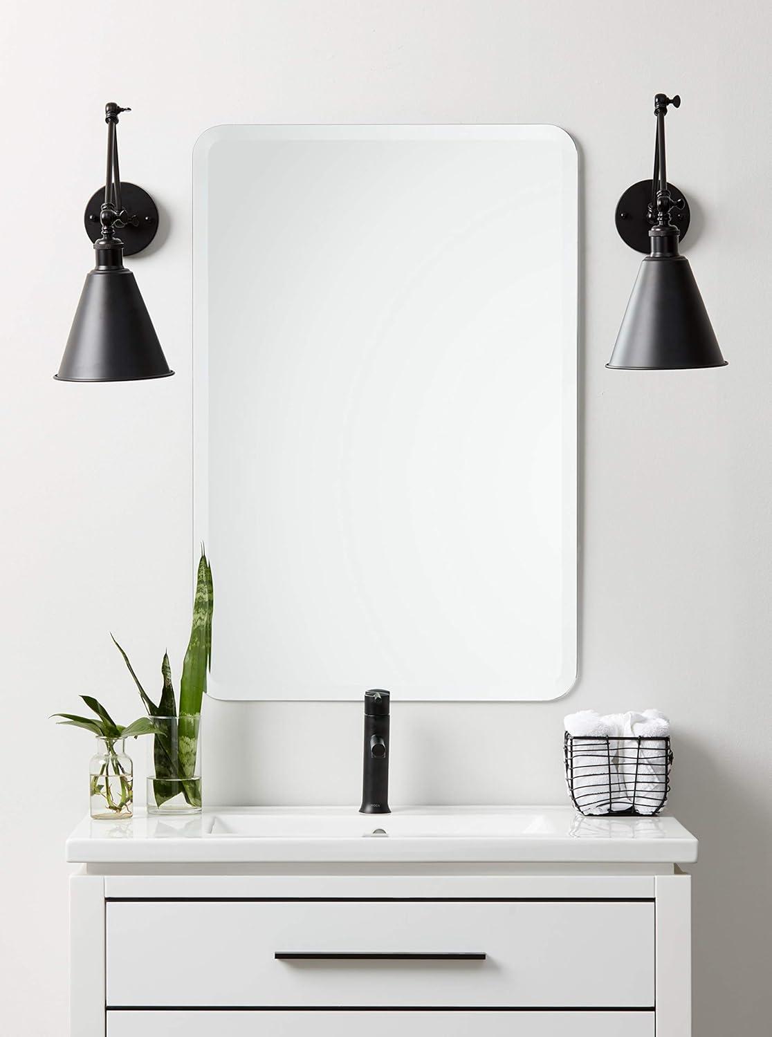 24" x 36" Frameless Clear Glass Beveled Vanity Mirror