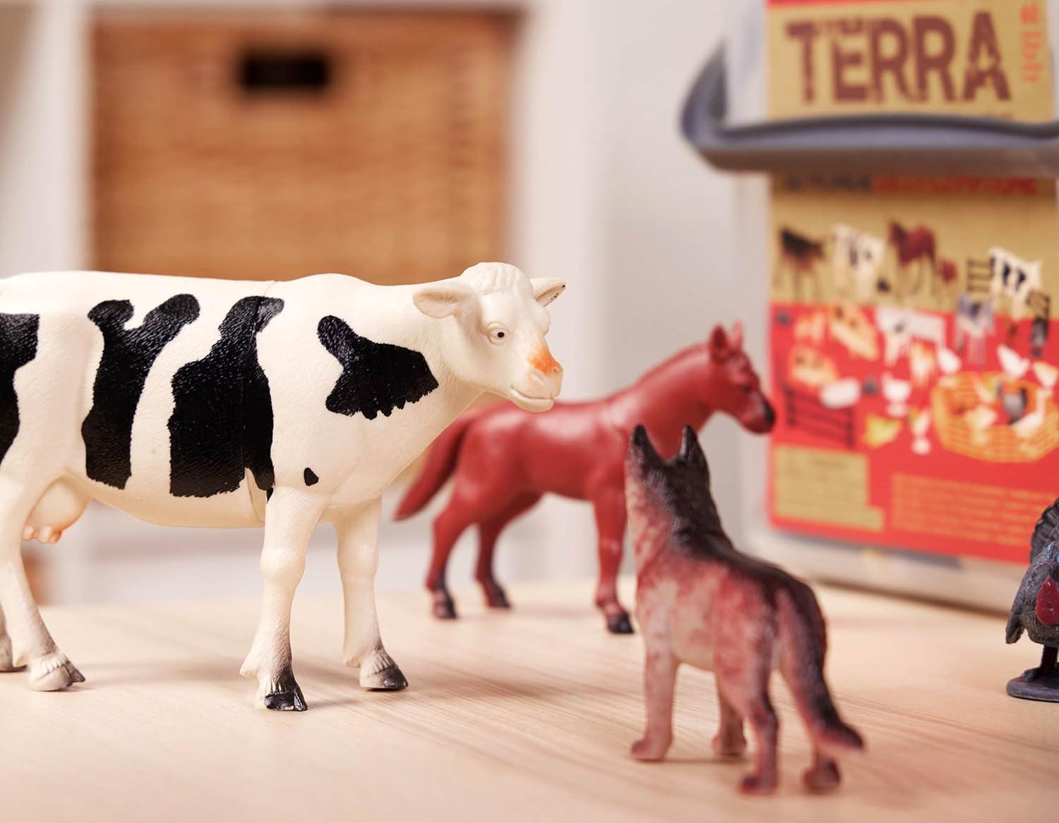 Terra by Battat – Country World – Realistic Cows Toys & Farm Animal Toys for Kids 3+ (60 Pc)