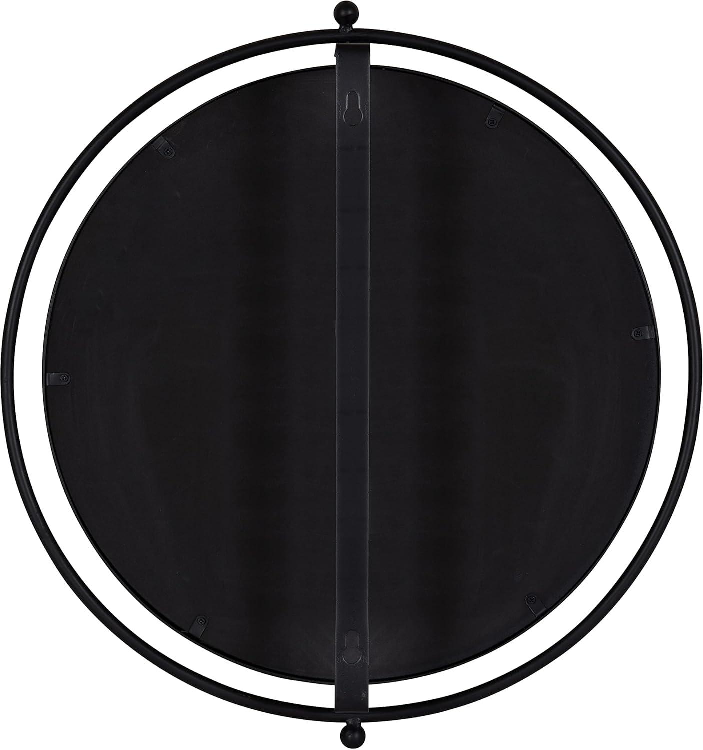 Kate and Laurel Baron Pivot Mirror, Black 21" Diameter