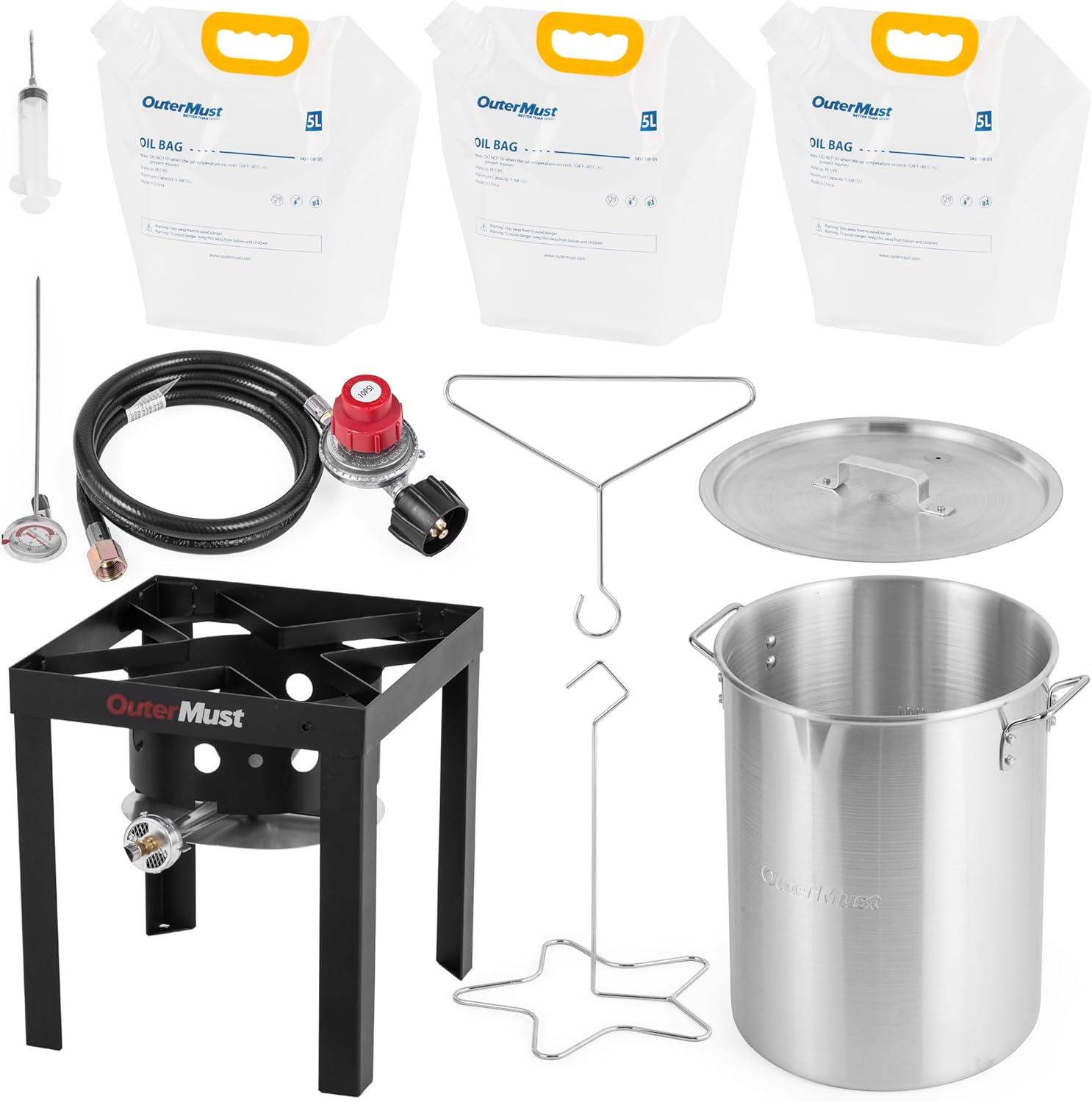 30 Qt Aluminum Propane Turkey Fryer with Accessories