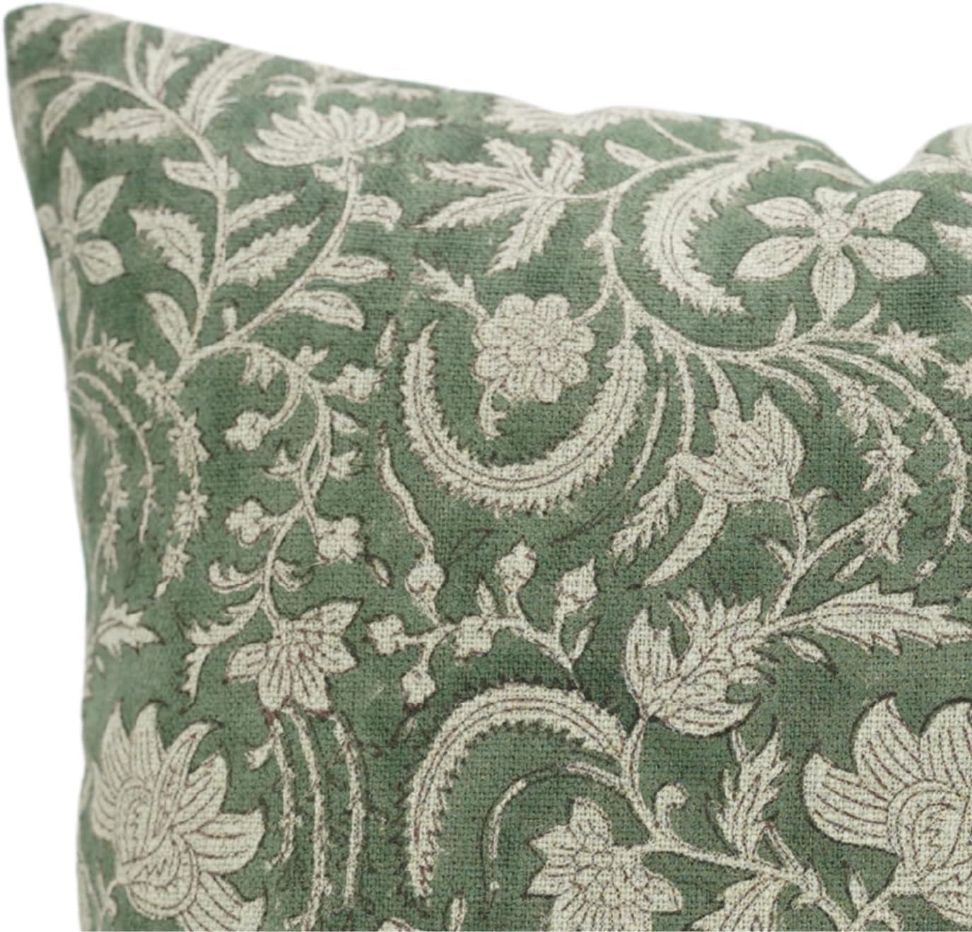 Fabdivine Floral Linen  Pillow Cover for Indoor/Outdoor