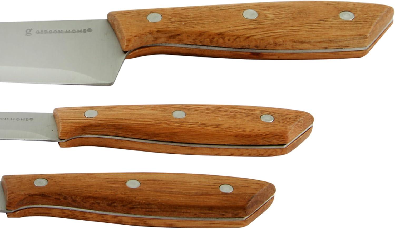 Seward 3-Piece Stainless Steel Knife Set with Wood Handles