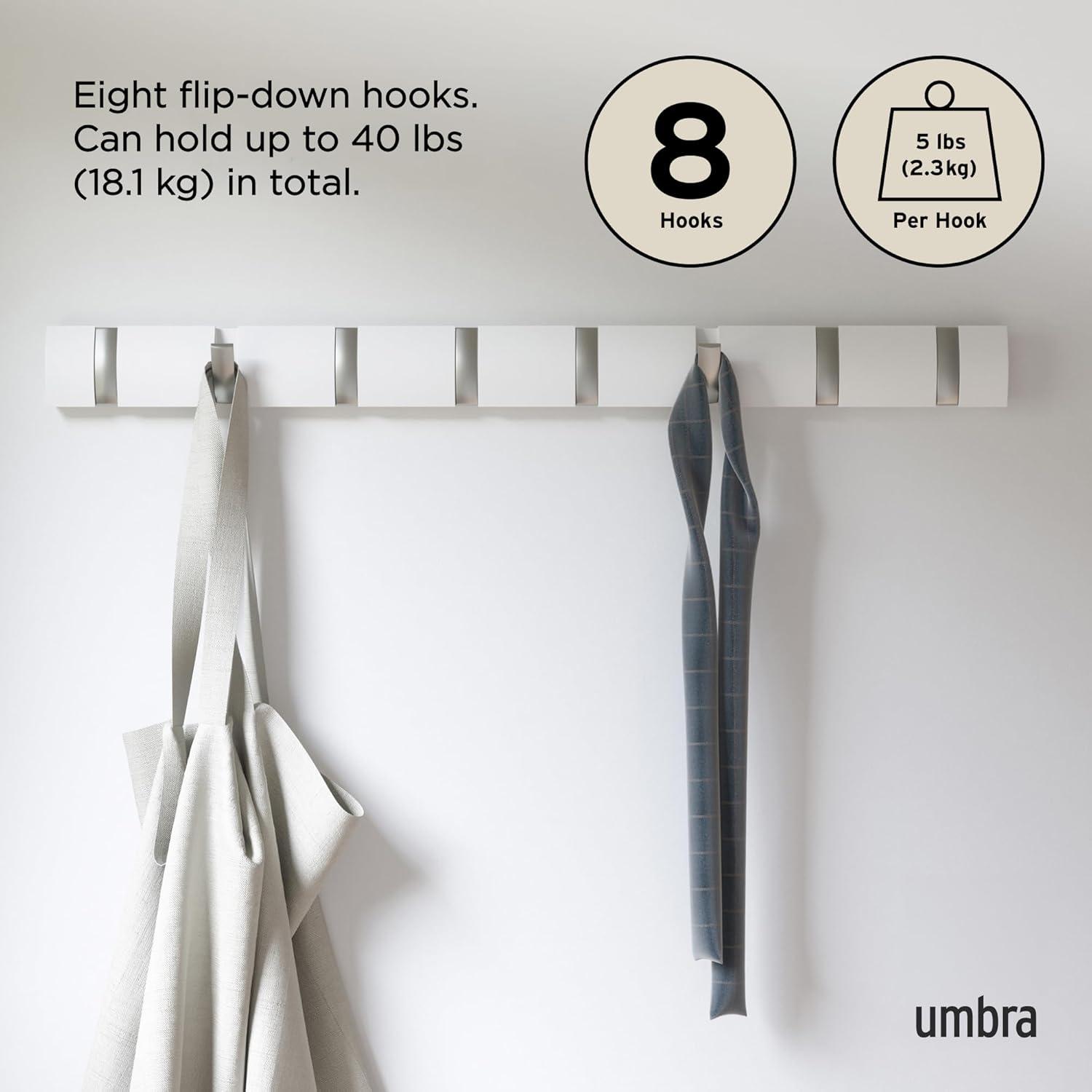 Flip 8 - Hook Solid Wood Coat Rack