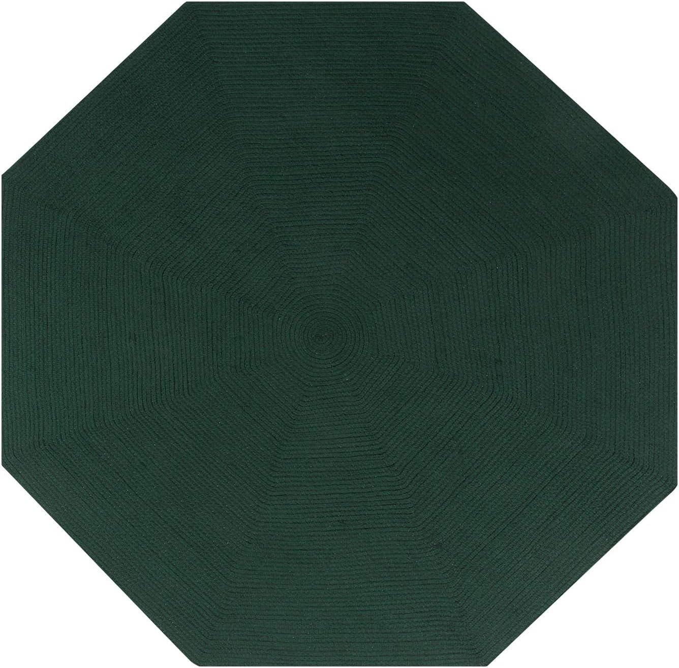 Better Trends Alpine Braid Collection is Durable & Stain Resistant Reversible Indoor Area Utility Rug 100% Polypropylene in Vibrant Colors, 48" Octagonal, Hunter Solid