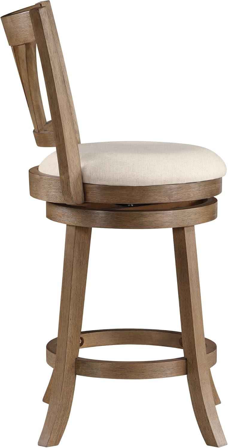 Miller Counter Swivel Stool in Linen Cream Fabric